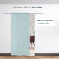 HOMCOM usa glisanta sticla rodata 77.5x205cm, transparenta(m-4)