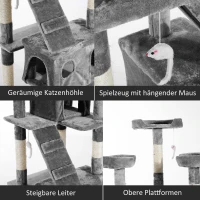 Pawhut DRAPAK DRZEWO DOMEK DLA KOTA 170cm szary(m-6)