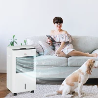 HOMCOM Rafraîchisseur d'air/ventilateur/humidificateur/purificateur 4 en 1 télécommande - réservoir 8,5L avec 4 blocs réfrigérants(m-10)