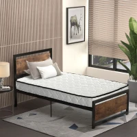 HOMCOM 3ft Single Mattress, 7 Inch Pocket Sprung Mattress in a Box with Breathable Foam, Individually Wrapped Spring and Medium Firm Hybrid, 190cmx90cmx18cm, White(m-10)