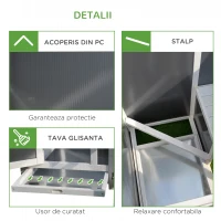 PawHut cotet de exterior, acoperis impermeabil 160x75x80cm(m-7)