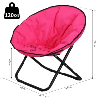 Krzesło składane ogrodowe fotel z obiciem różowe Outsunny(m-3)