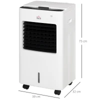 HOMCOM Rafraîchisseur d'air/ventilateur/humidificateur/purificateur 4 en 1 télécommande - réservoir 8,5L avec 4 blocs réfrigérants(m-3)