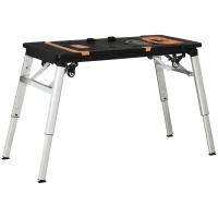 DURHAND Établi de travail, Plaforme de travail, Diable,Support de scie, Échafaudage, Marchepied, Chariot Pliable Multifonction 7 en 1 - Charge Max 150 kg(m-1)