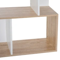 HOMCOM Librarie de Design Modern 4 rafturi Lemn Natural si Alb, 60x24x148cm(m-9)