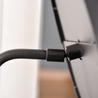 HOMCOM Coiffeuse Design Contemporain Table de Maquillage Plateau Verre trempé étagère Miroir pivotant métal Noir(m-8)