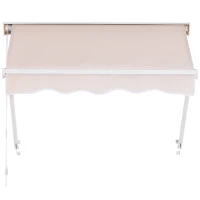 Outsunny Store banne Manuel Inclinaison réglable Aluminium Polyester imperméabilisé 70L x 120l cm Beige(m-11)