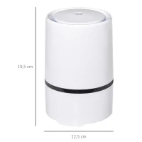 HOMCOM Purificateur d'air portable avec luminosité réglable filtre HEPA mode veille blanc(m-3)