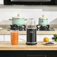 HOMCOM Blender compact 2 en 1 - 1000 W avec 2 bols amovibles 700ml et 350ml et couvercles(m-2)