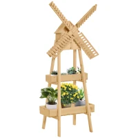 Outsunny Fioriera in Legno Verticale da Esterno o Balcone con Mulino(m-1)