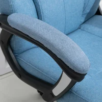 Vinsetto Cadeira de Escritório Giratória Cadeira de Escritório Ergonômica com Altura Ajustável Apoio para os Braços e Encosto Acolchoado de Linho Sintético 66x75x110-120cm Azul Claro(m-10)