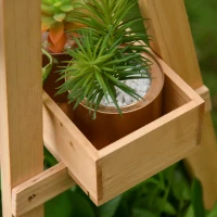 Outsunny Fioriera in Legno Verticale da Esterno o Balcone con Mulino(m-8)