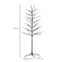 HOMCOM 6ft Artificial Tree Light with 180 Colour LED Light for Home Party, Indoor and Covered Outdoor Use(m-3)