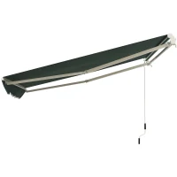 Outsunny® Markise Gelenkarmmarkise Sonnenschutz Balkon Polyester Dunkelgrün(m-7)