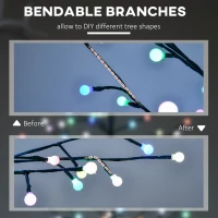 HOMCOM 6ft Artificial Tree Light with 180 Colour LED Light for Home Party, Indoor and Covered Outdoor Use(m-6)