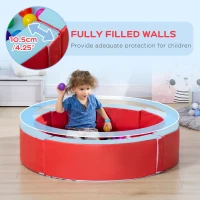 Outsunny Kids Ball Pit, with Removable & Washable Cover, 100 Colourful Balls - Red and Blue(m-6)