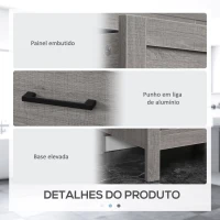 kleankin Coluna Casa de Banho com 1 Gaveta e Prateleiras Abertas Móvel Auxiliar de Armazenamento Anti-Tombo 42x30x170cm Cinza(m-6)