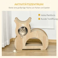 PawHut Kratzbrett für Katzen Kratzpappe für Katzen Kratzpappe Kratzmatte Kratzspielzeug Katzen Lounge Katzenspielzeug Kratzschutz für Sofa Naturholz+Braun 71 x 30 x 65 cm(m-4)