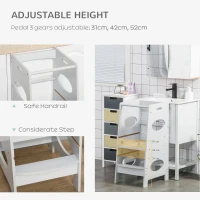 HOMCOM Kids Step Stool Toddler Kitchen Stool with Adjustable Standing Platform, Grey(m-4)