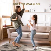 HOMCOM Modern Grey Rug, Geometric Area Rugs Large Carpet for Living Room, Bedroom, Dining Room, 160x230 cm(m-4)