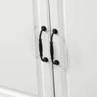 HOMCOM Küchenwagen Servierwagen Küchentrolley mit Handtuchhalter Rollwagen im Landhausstil für Küche Esszimmer MDF Natur+Weiß 80 x 45 x 92 cm(m-8)