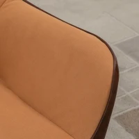 HOMCOM Velvet Armchairs, Upholstered Accent Chairs with Golden Steel Legs, Modern Vanity Chairs for Living Room and Bedroom, Light Brown(m-9)