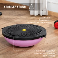 HOMCOM Ø 64cm Yogaball Halbkugel Balance Trainer Balance-Ball Halber Gymnastikball mit Trainingsseil Zuhause für Yoga Balance Stabilität Hellviolett(m-5)