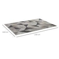 HOMCOM Modern Grey Rug, Geometric Area Rugs Large Carpet for Living Room, Bedroom, Dining Room, 160x230 cm(m-3)
