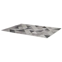HOMCOM Modern Grey Rug, Geometric Area Rugs Large Carpet for Living Room, Bedroom, Dining Room, 160x230 cm(m-11)