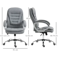 Vinsetto Grey Desk Chair Lumbar Support Adjustable Height Rock 360° Rolling Grey(m-3)
