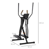 HOMCOM Bicicleta Eliptica – 4 Nivele, LCD & Roti, Antrenament Acasa(m-3)