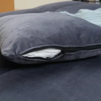 HOMCOM Canapea extensibila cu 3 locuri cu spatar reglabil pe 2 niveluri si scaun tapitat, efect de catifea gri(m-8)