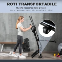 HOMCOM Bicicleta Eliptica – 4 Nivele, LCD & Roti, Antrenament Acasa(m-7)