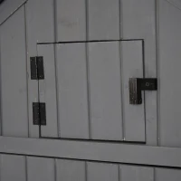 Outsunny® Gartenhütte Großer Stauraum Werkzeugschrank Gartenlaube Tannenholz Grau Schwarz(m-7)