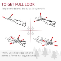 HOMCOM Brad de Craciun decorat si ignifug pentru interior cu 2056 de ramuri si baza metalica, PE si PVC, Φ124x228 cm, verde(m-5)