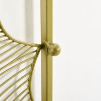 HOMCOM Decor de perete metalic 3D, decoratiune de perete aurie cu cadru dreptunghiular si frunze de ginkgo, 50 x 85 cm(m-9)