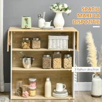 HOMCOM Insula moderna de bucatarie cu 3 rafturi si suprafata din lemn si PAL, 140x55x91cm, alb(m-4)