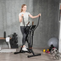 HOMCOM Bicicleta Eliptica – 4 Nivele, LCD & Roti, Antrenament Acasa(m-2)