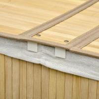 HOMCOM Bamboo Laundry Basket with Lid, 100 Litres Laundry Hamper with 2 Sections, 62.5 x 37 x 60.5cm, Natural(m-8)