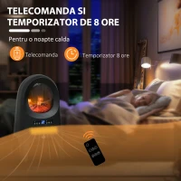 HOMCOM Incalzitor cu ventilator cu 3 moduri de incalzire cu temperatura reglabila si telecomanda, din ABS, 33,7x25,5x60,4 cm, negru(m-7)