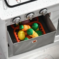 HOMCOM Bucatarie pentru copii 3-6 ani cu lumini realiste si accesorii, MDF si PP, 60,1x31,7x92,9 cm, alb(m-8)