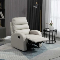 Homcom Fotoliu Relaxant din PU cu Suport pentru Picioare – Gri(m-10)