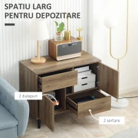 HOMCOM Mobilier pentru sufragerie si living din lemn cu sertare si dulapuri, bufet in stil nordic modern, 76,5x39,5x64,5cm(m-4)