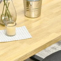 HOMCOM Masa de sufragerie din lemn pentru 6 persoane cu baza din otel si picioare reglabile, 180x90x76cm(m-7)