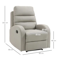 Homcom Fotoliu Relaxant din PU cu Suport pentru Picioare – Gri(m-3)