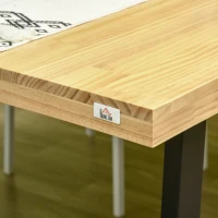 HOMCOM Masa de sufragerie din lemn pentru 6 persoane cu baza din otel si picioare reglabile, 180x90x76cm(m-8)