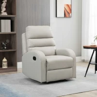 Homcom Fotoliu Relaxant din PU cu Suport pentru Picioare – Gri(m-2)