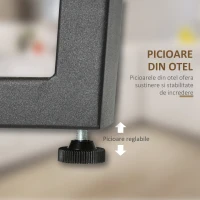 HOMCOM Masa de sufragerie din lemn pentru 6 persoane cu baza din otel si picioare reglabile, 180x90x76cm(m-6)