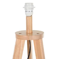 HOMCOM lampa podłogowa, lampa stojąca, lampa podłogowa z dodatkową półką, drewno sosnowe + stal + poliester, 54 x 54 x 154 cm (naturalny + kremowy)(m-7)