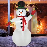 Outsunny Om de zapada gonflabil de 243 cm cu lumini LED, decoratiuni de Craciun pentru interior si exterior cu umflator inclus(m-10)